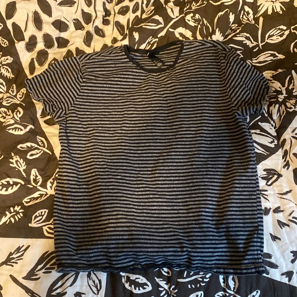 Grey and Black Striped H&M T shirt